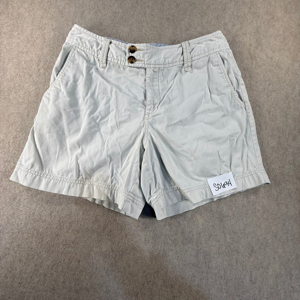 Eddie Bauer Womens Chino Shorts Size 8 Khaki Cotton Stretch Outdoor Hiking